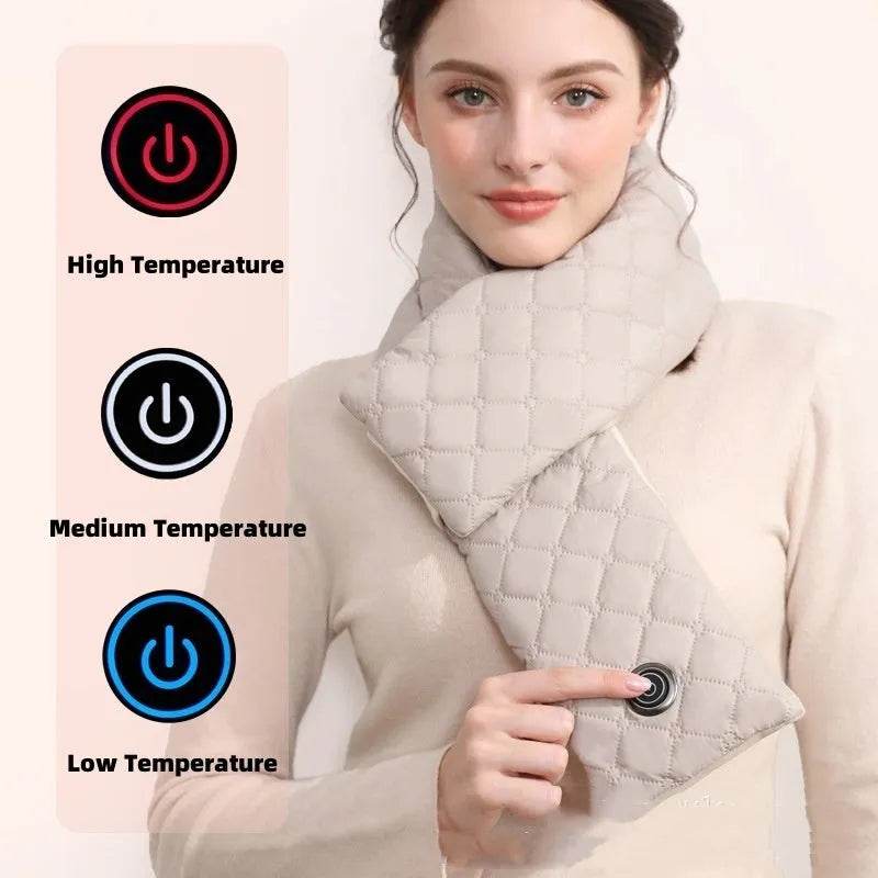 Electric Heating Scarf 3 Gear Heating Pads Outdoor Warm Heated Scarf USB Heater Thermal Shawl Neck Brace Warm Bib For Women Men - Velora