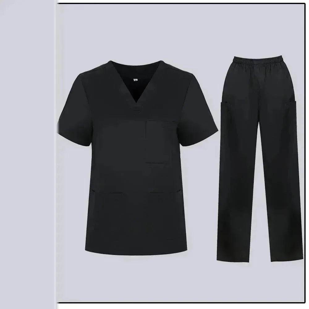 Women Nurse Uniform Female - Hospital Nurse Costume - V Neck Top Pants Set - Velora