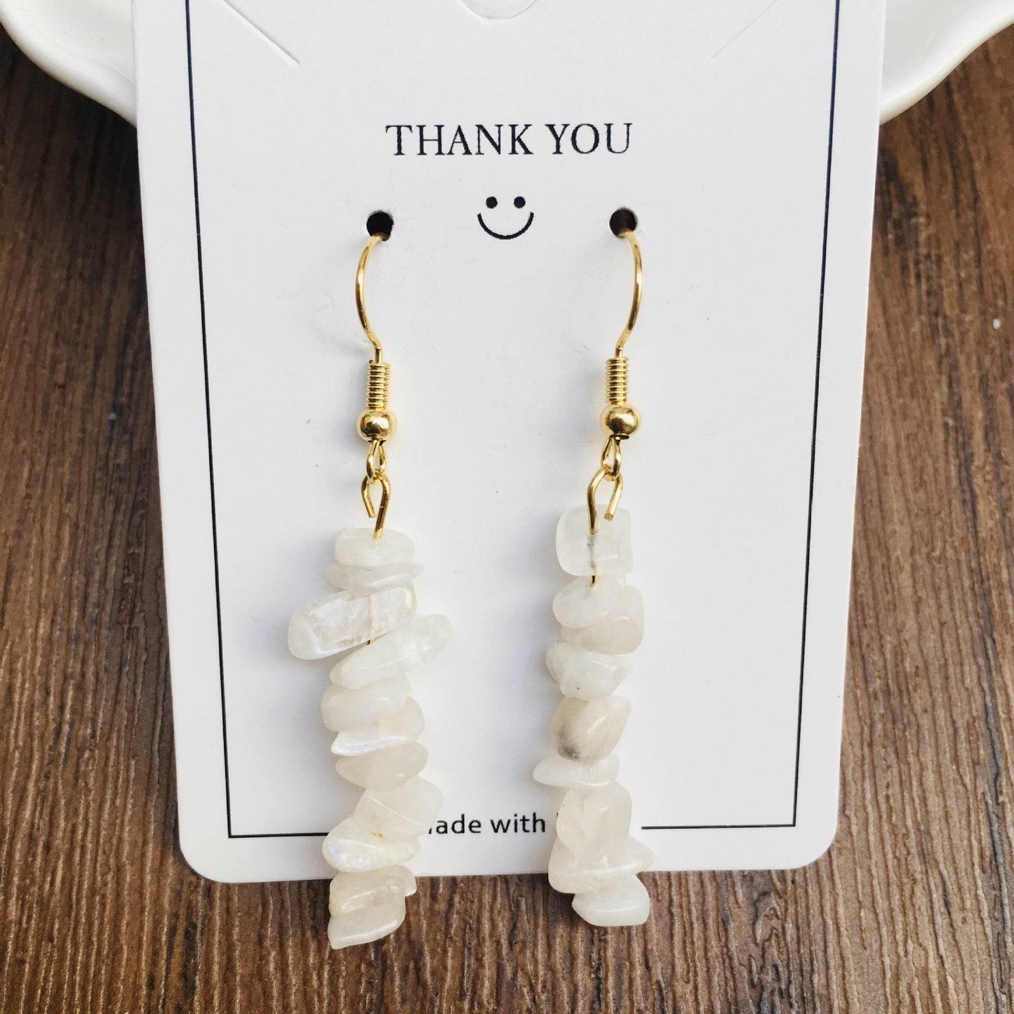 Handmade DIY Natural Crystal Stone Beaded Earrings - Velora