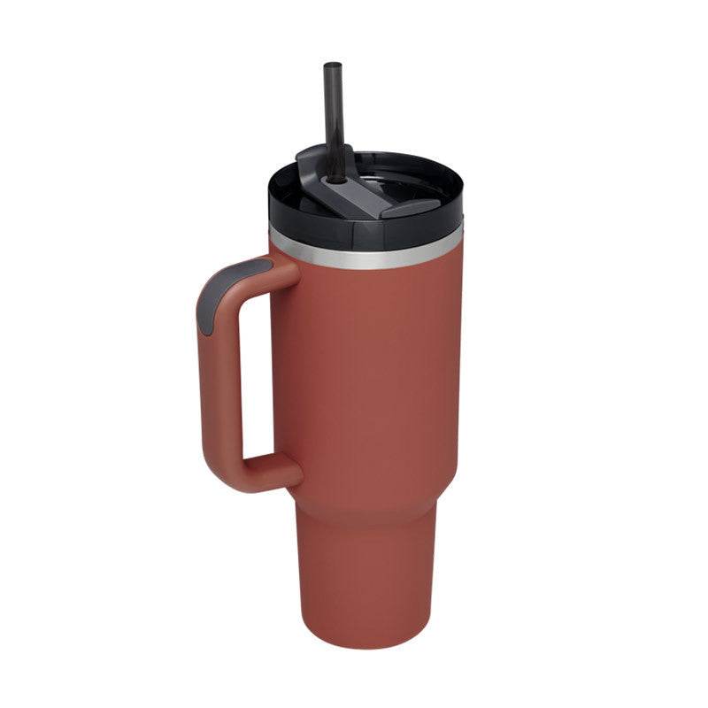 40 Oz Tumbler With Handle Straw Insulated, Stainless Steel Spill Proof Vacuum Coffee Cup Tumbler With Lid Tapered Mug Gifts For Valentine Lover Suitable For Car Gym Office Travel - Velora