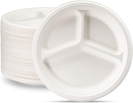 3 Compartment Dish - Bagasse - Velora