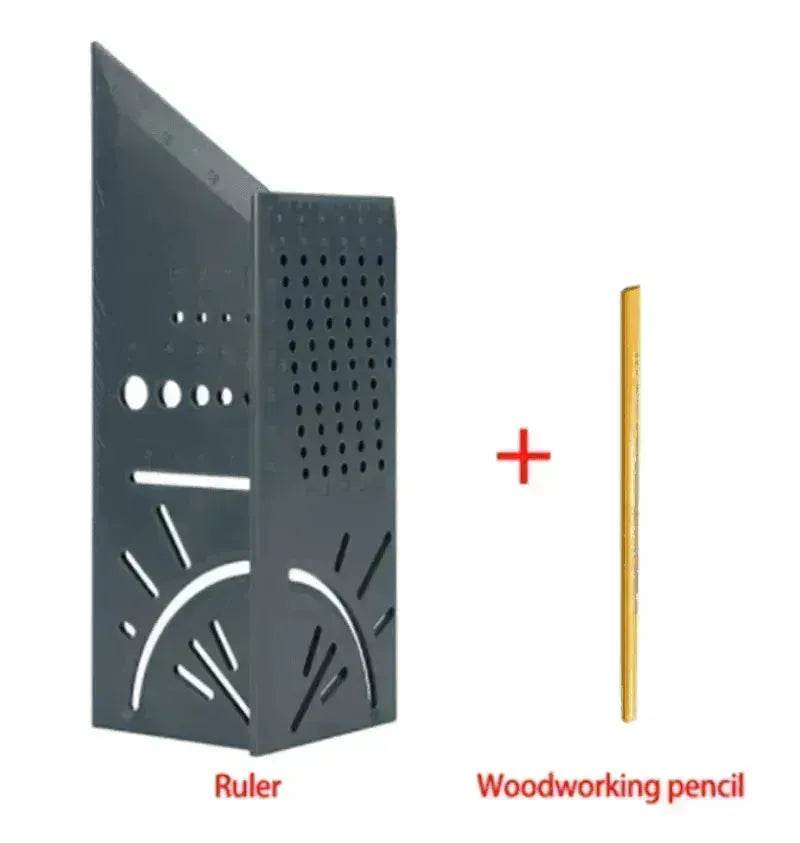3D Woodworking Measuring Ruler 3D Angle Ruler Square Wood Measuring Tool - Velora