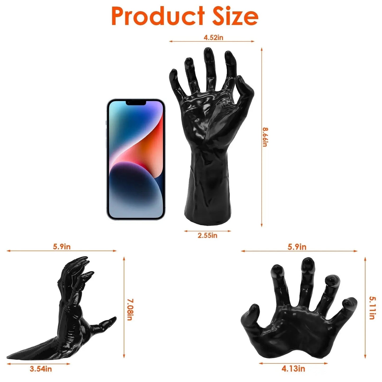 3Pcs Creepy Reaching Hands With Lighted Candles Wall Mounted Halloween Decoration Witch Devil Hand Aesthetic Goth Gothic Life Sized Horror Hands Hanging Sculpture EX-STOCK Canada