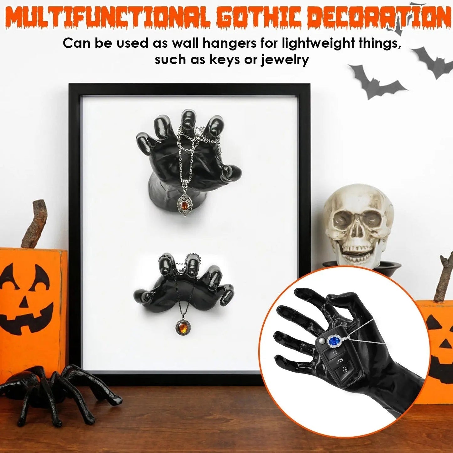 3Pcs Creepy Reaching Hands With Lighted Candles Wall Mounted Halloween Decoration Witch Devil Hand Aesthetic Goth Gothic Life Sized Horror Hands Hanging Sculpture EX-STOCK Canada