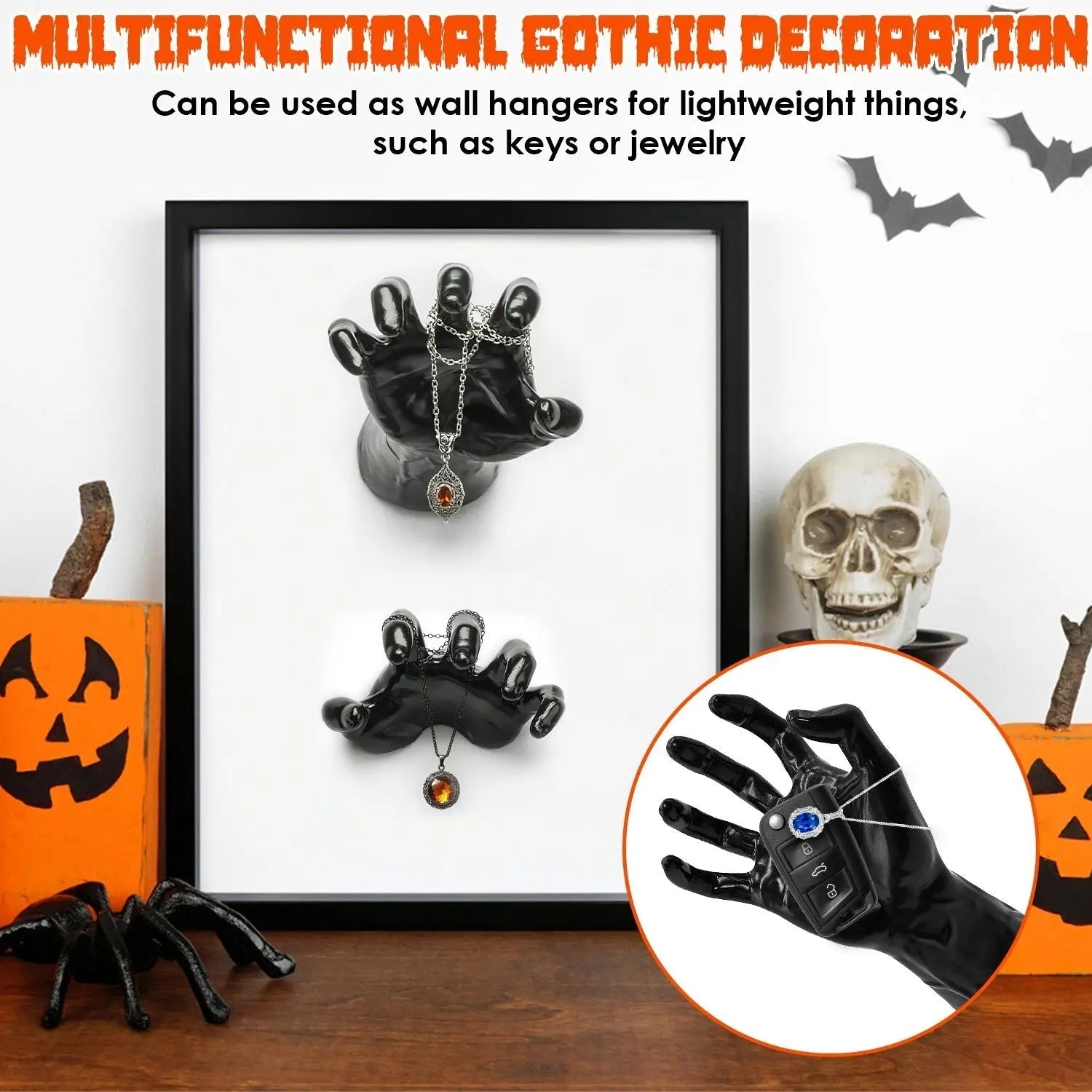 3Pcs Creepy Reaching Hands With Lighted Candles Wall Mounted Halloween Decoration Witch Devil Hand Aesthetic Goth Gothic Life Sized Horror Hands Hanging Sculpture EX-STOCK Canada