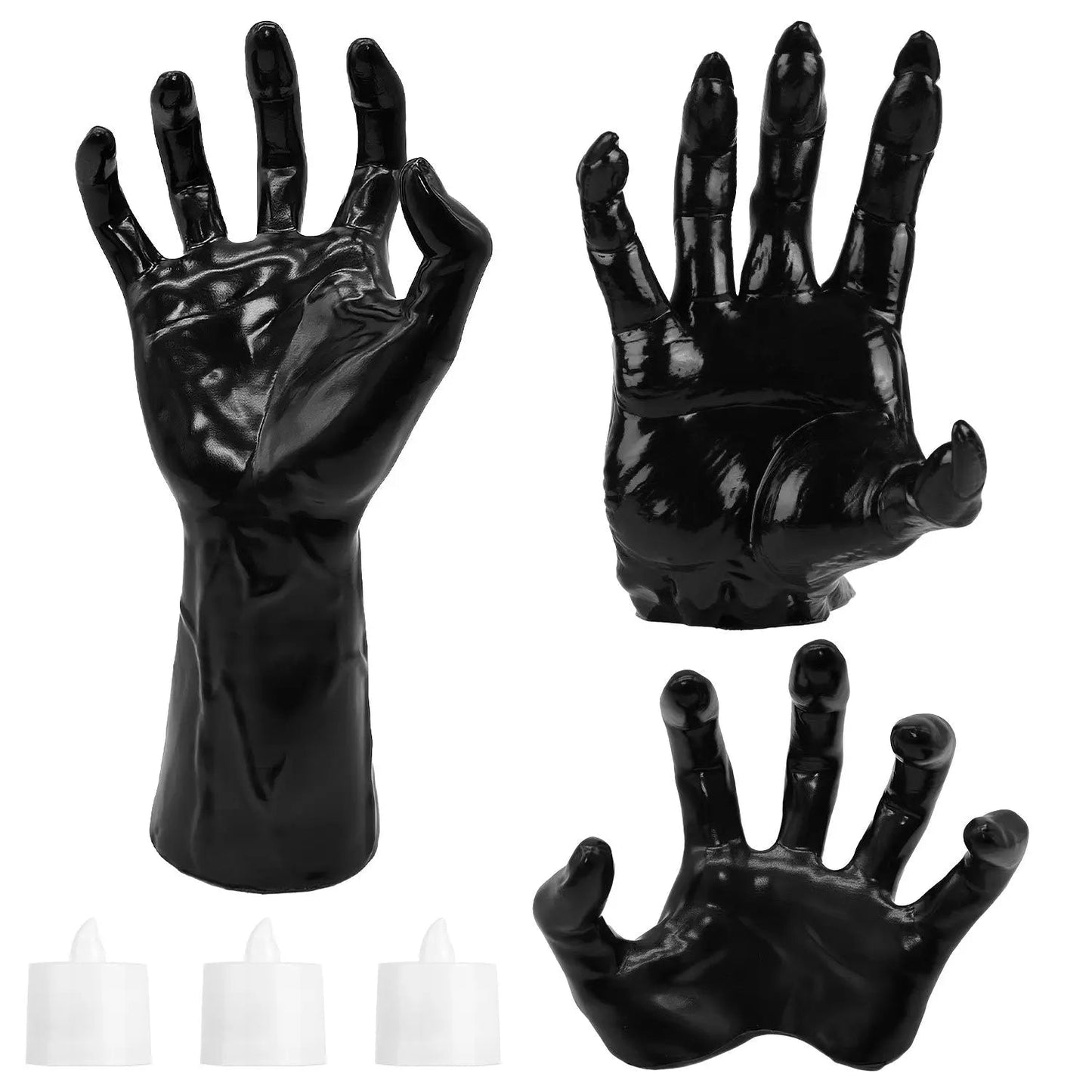 3Pcs Creepy Reaching Hands With Lighted Candles Wall Mounted Halloween Decoration Witch Devil Hand Aesthetic Goth Gothic Life Sized Horror Hands Hanging Sculpture EX-STOCK Canada