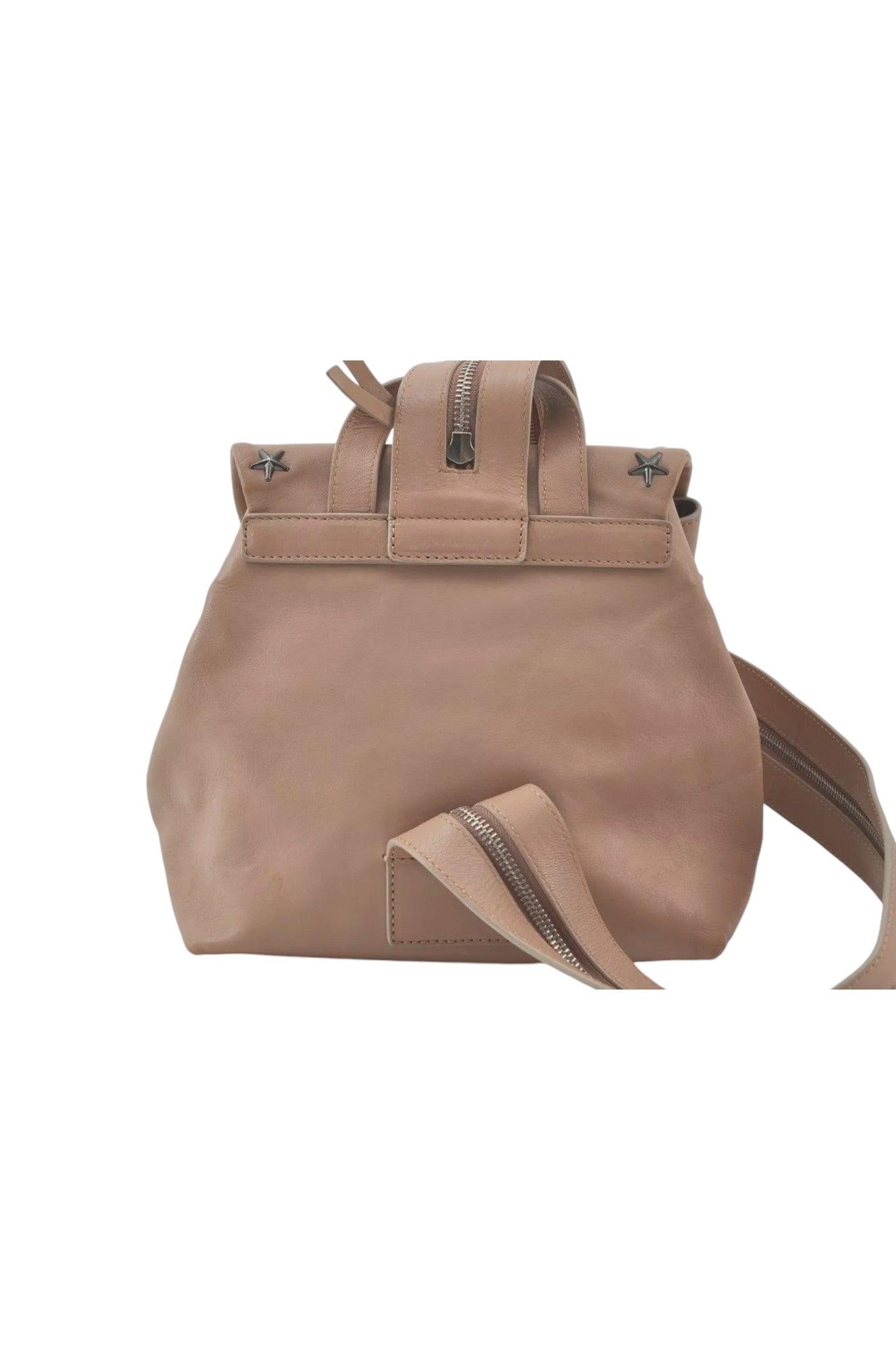 JIMMY CHOO Vintage Stella Star Studs Leather Backpack Pink Beige 7492K - Velora