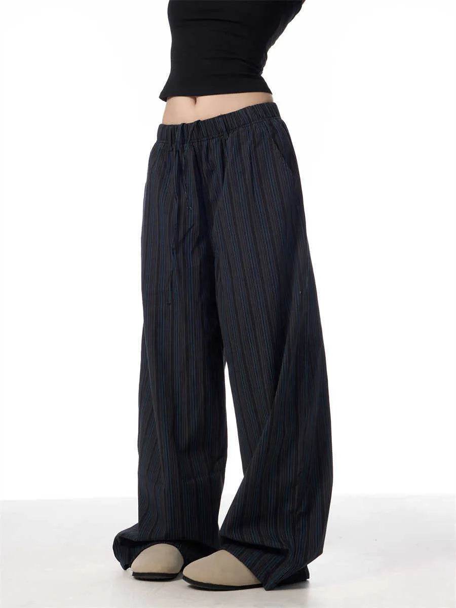 American Vintage Stripe Machete Wide-leg Casual Baggy Trouser Pants Women - Velora