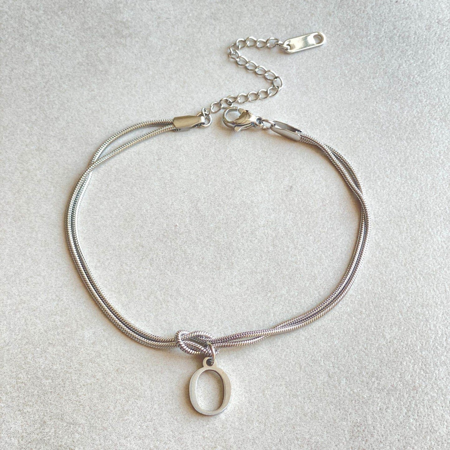 New Letter A-Z Love Knot Bracelets For Women Couple Gold Color Dainty Snake Chain Charm Bracelet Stainless Steel Jewelry Gift Valentine's Day Gifts - Velora