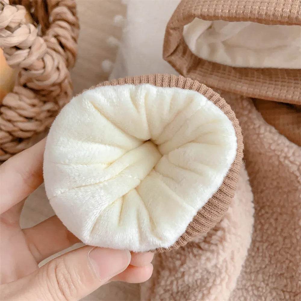 Children's Winter Jacket Korean-style Cute Bear Plus Velvet Cotton-padded Coat - Velora