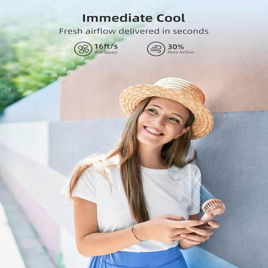 Mini Handheld Fan Cooling Fans For Home Office Travel Outdoor And Camping A Battery Operated Small Fan - Velora