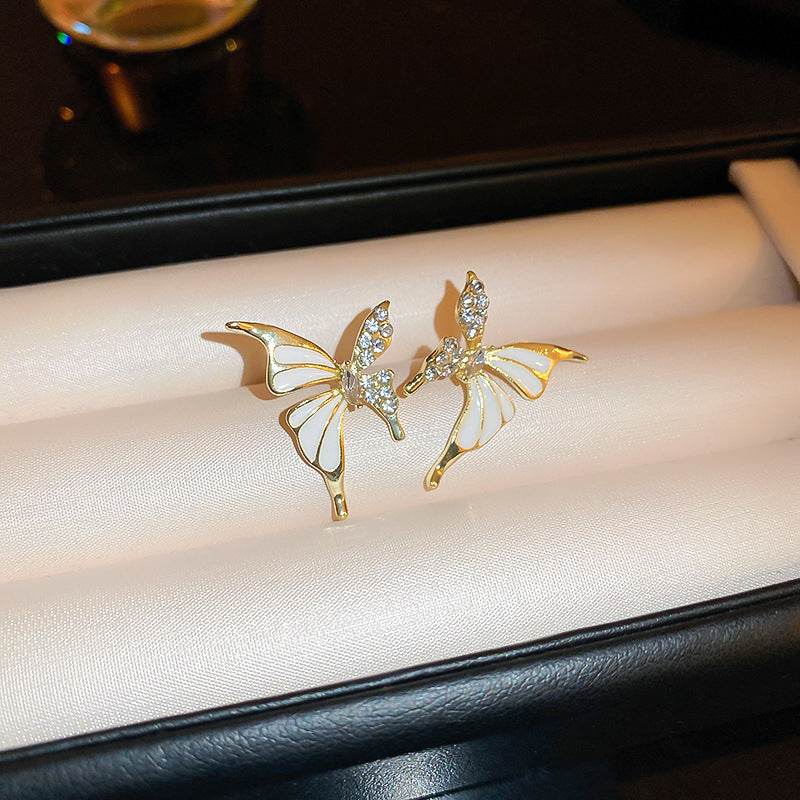 Fashion Jewelry Rhinestone Dripped Butterflies Stud Earrings Sweet Everyday Versatile Jewelry For Women - Velora