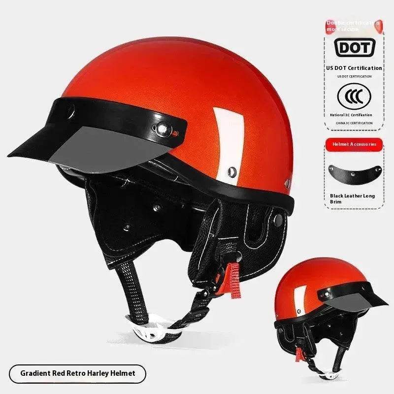 3C Certified Electric Sports Motorcycle Bike Retro Helmet Men And Women - Velora