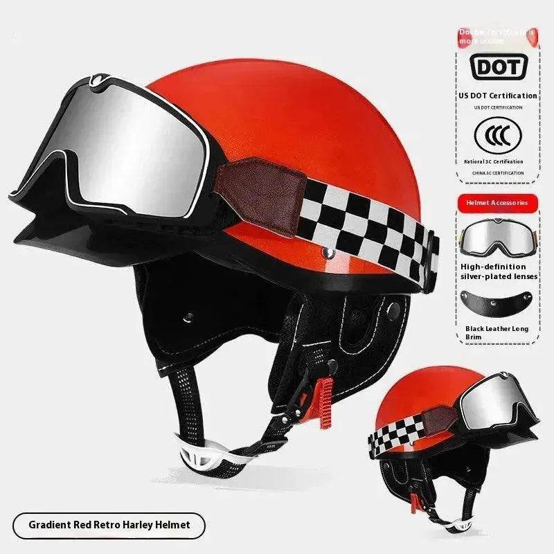 3C Certified Electric Sports Motorcycle Bike Retro Helmet Men And Women - Velora