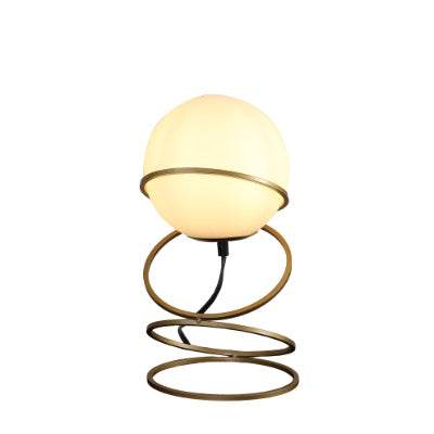 Metal Stand Table Lamp For Living Room - LED Lamp - Gold Spiral 4 Ring