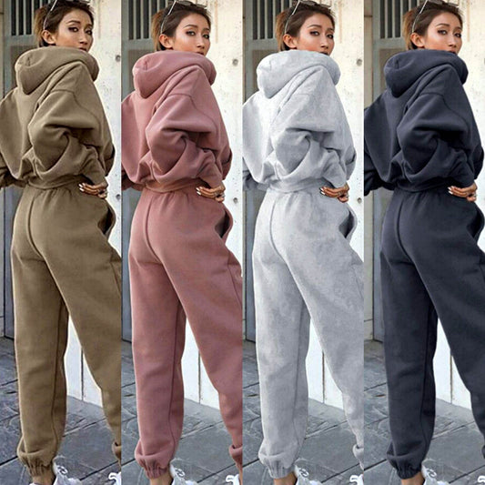 New Style Autumn And Winter Women's New Casual Hoodie Coat Sports Suit - Velora