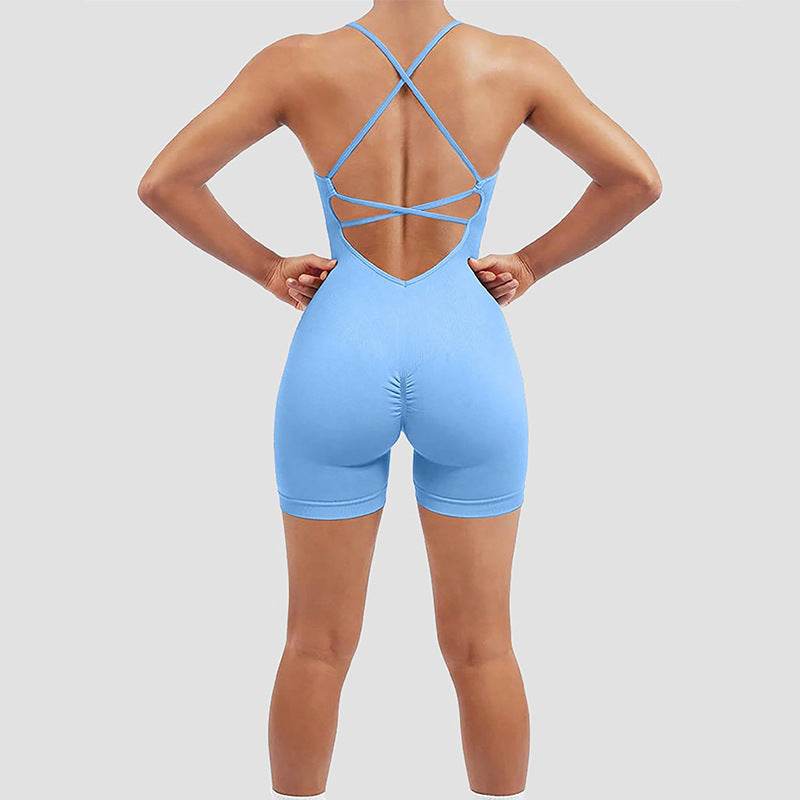 Women's Fashion Seamless Thread Yoga Jumpsuit - Velora