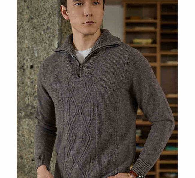 Pure Wool Sweater Half-height Zip Leisure Warm Sweater - Velora