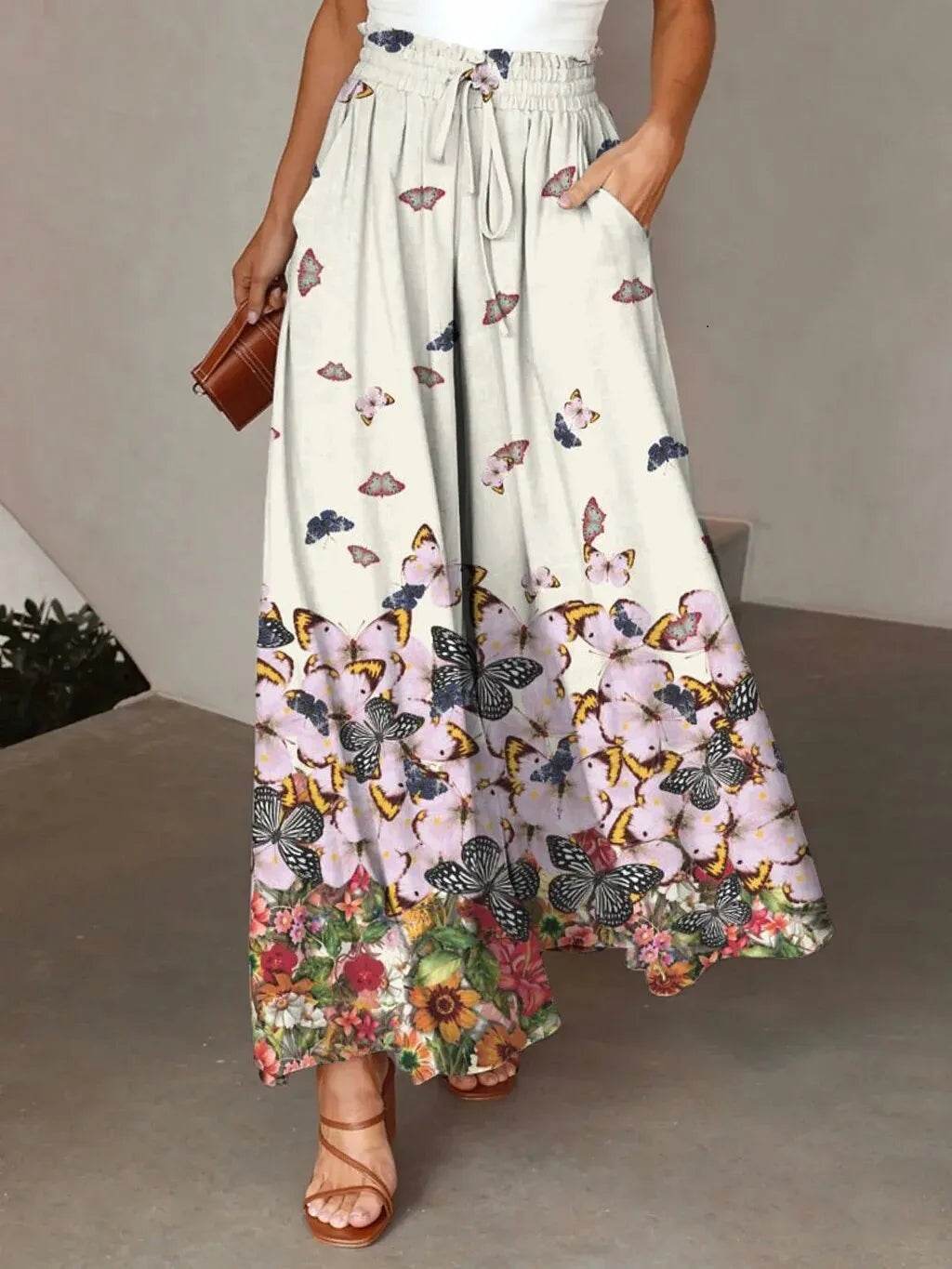 Printed Comfortable Casual High Waist Wide-leg Floral Palazzo Trousers women - Velora