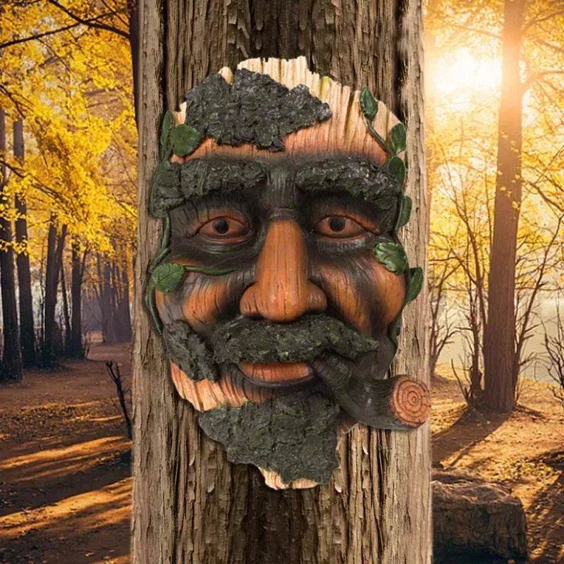Smoker Man Wooden Resin Craft Ornaments Wall Decor - Velora