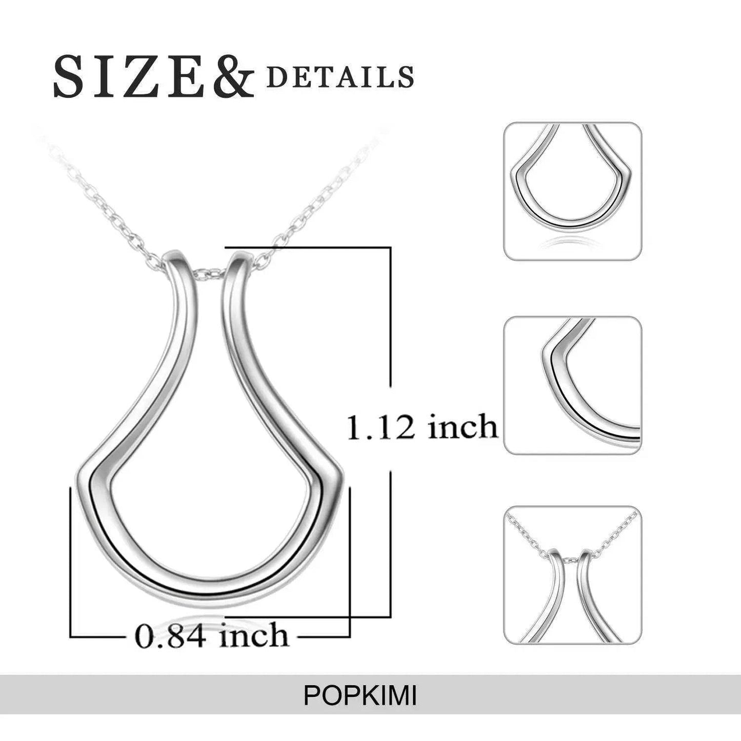 Sterling Silver Ring Holder Necklace Pendant Jewelry for Women - Velora