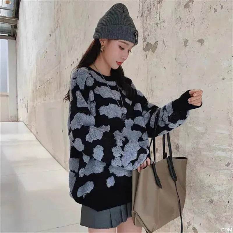 New Trend Autumn Winter Unisex Oversized Woolen Plush Pullover Sweater - Velora