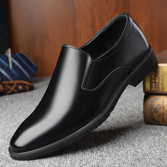 Men's Business Tods Casual Shoes Breathable Low Top Spring And Autumn Black Slip-on Lazy Shoes - Velora