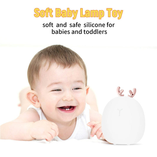 Baby Feeding, Adjustable, Creative, Rabbit, Elk Touch Light, Clap Light, Small Electric Light, Soft Baby Lamp toy - Velora
