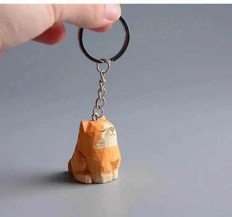 Creative Decorative Hand carved wooden Cat Trinkets Ornaments - Velora