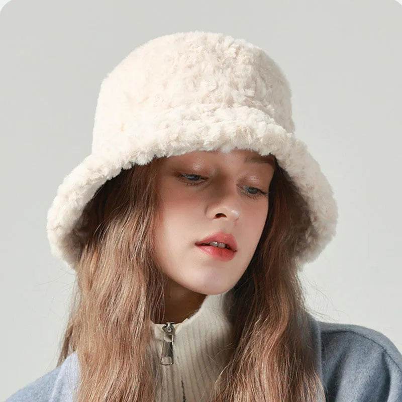 Lambswool Fisherman Sherpa Fleece Hat Winter Warm Fashionable Solid Color Hats For Women - Velora