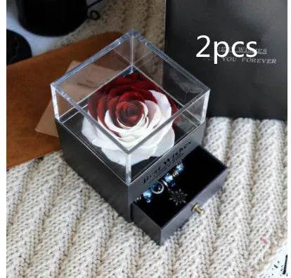 Eternal Flower Rose Jewelry Box for Birthday Presents Valentines Day Wedding Gift Box - Velora