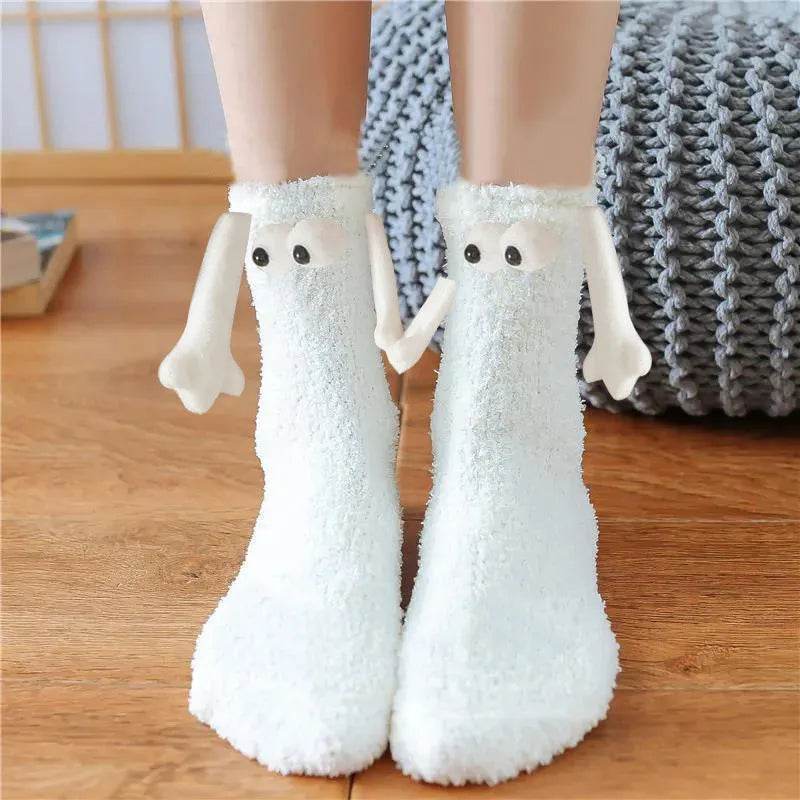 Soft Carton Christmas-themed Fleece Winter Home socks for Women