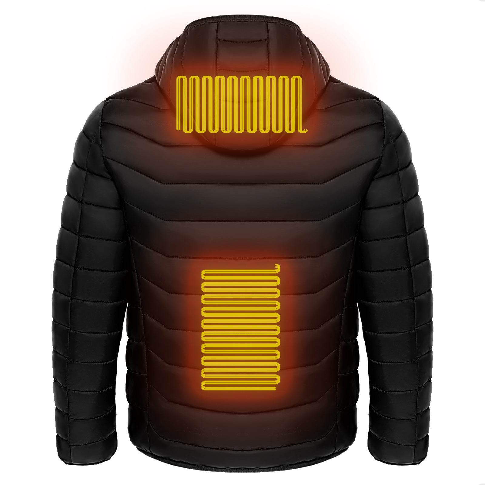 Men Heated Puffer Jacket Electric Heating Coat Insulated Hood Windbreaker 9Heat Zones - Velora