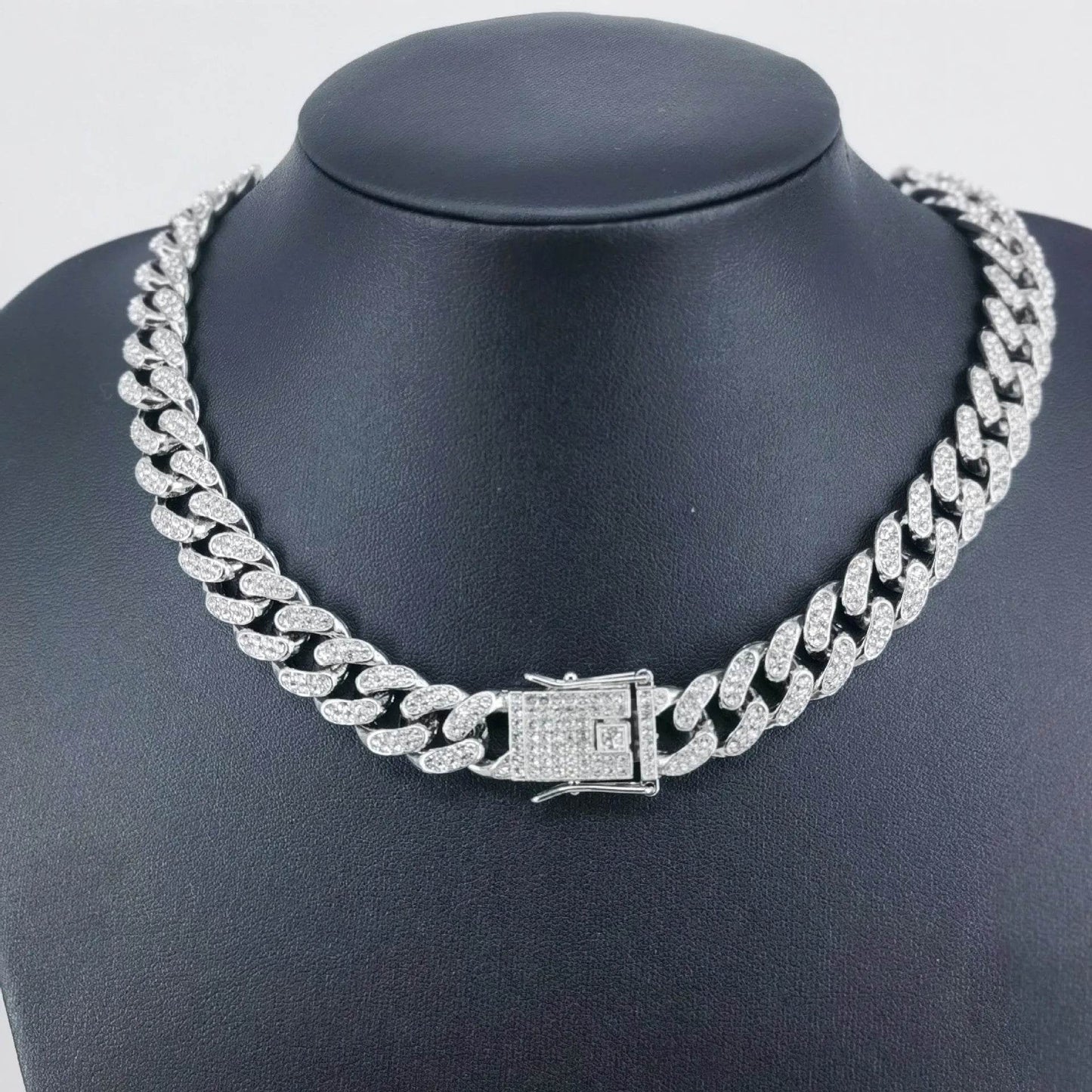 Alloy Line Cuban Link Chain Diamond Bracelet - Velora