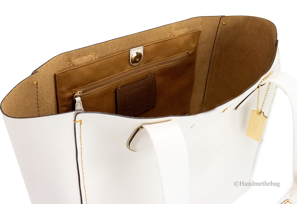 Coach Derby Chalk Textured Leather Tote Handbag