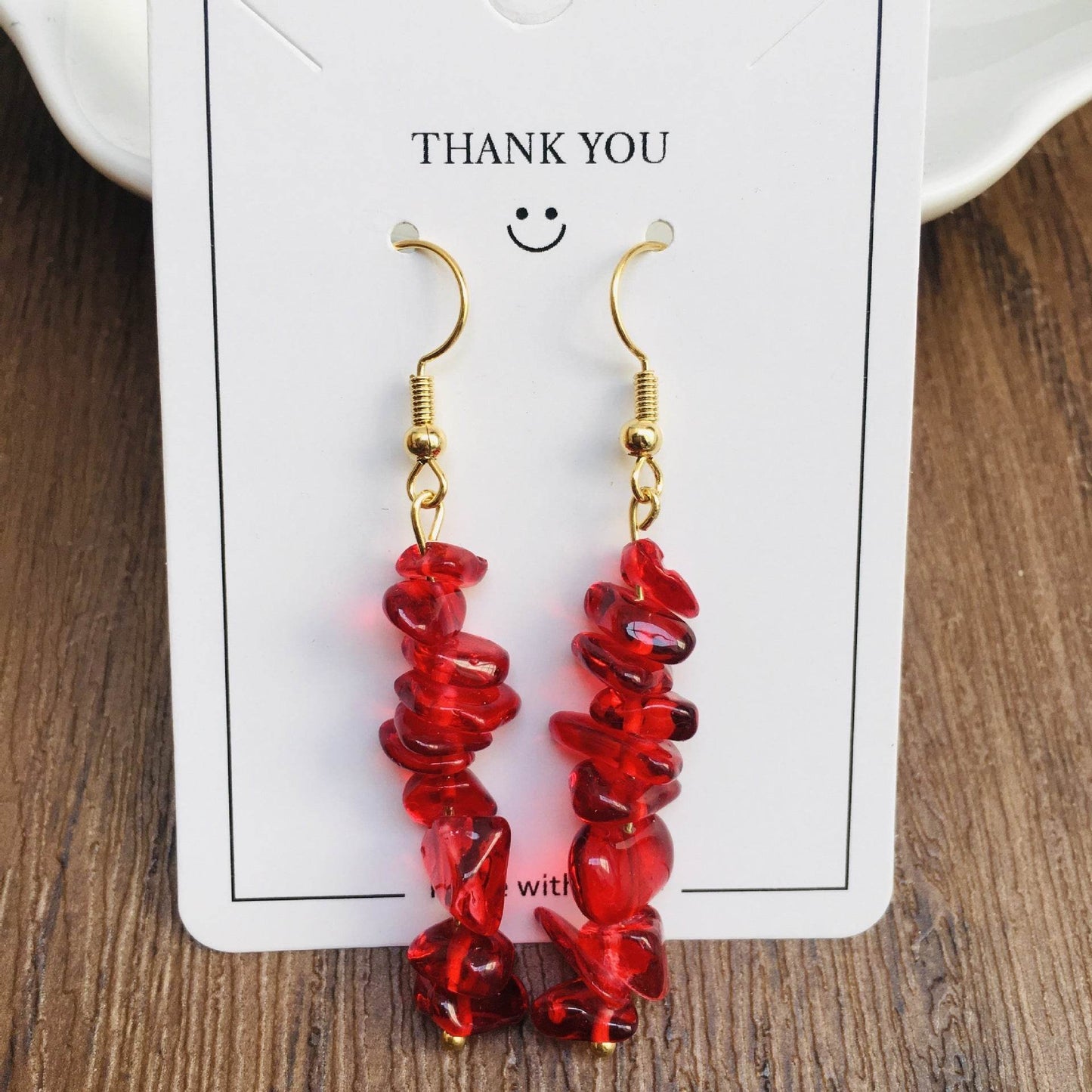 Handmade DIY Natural Crystal Stone Beaded Earrings - Velora