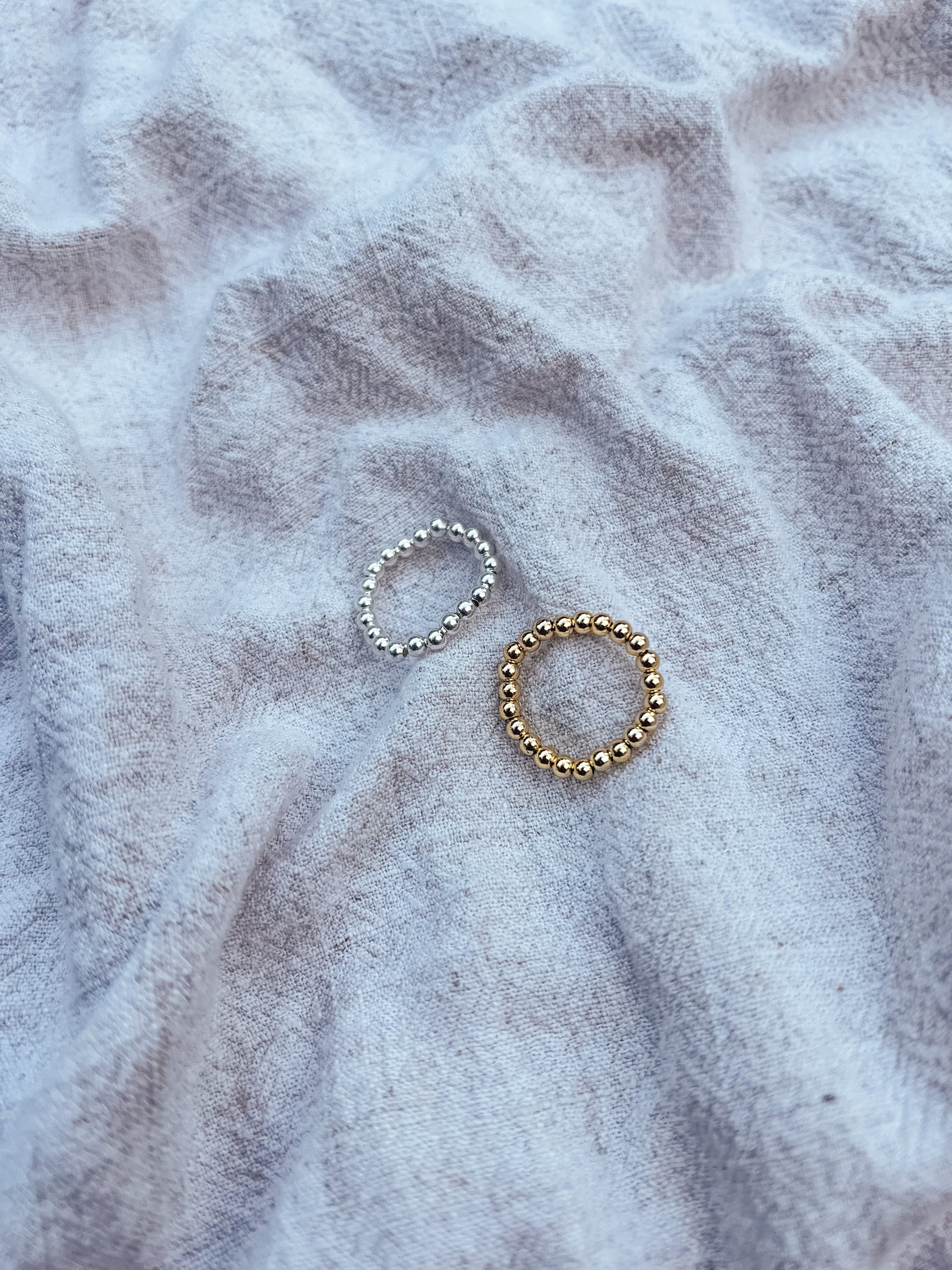 3mm Beaded Rings in 14K Gold Filled or Sterling Silver - Velora Luxury Fashion