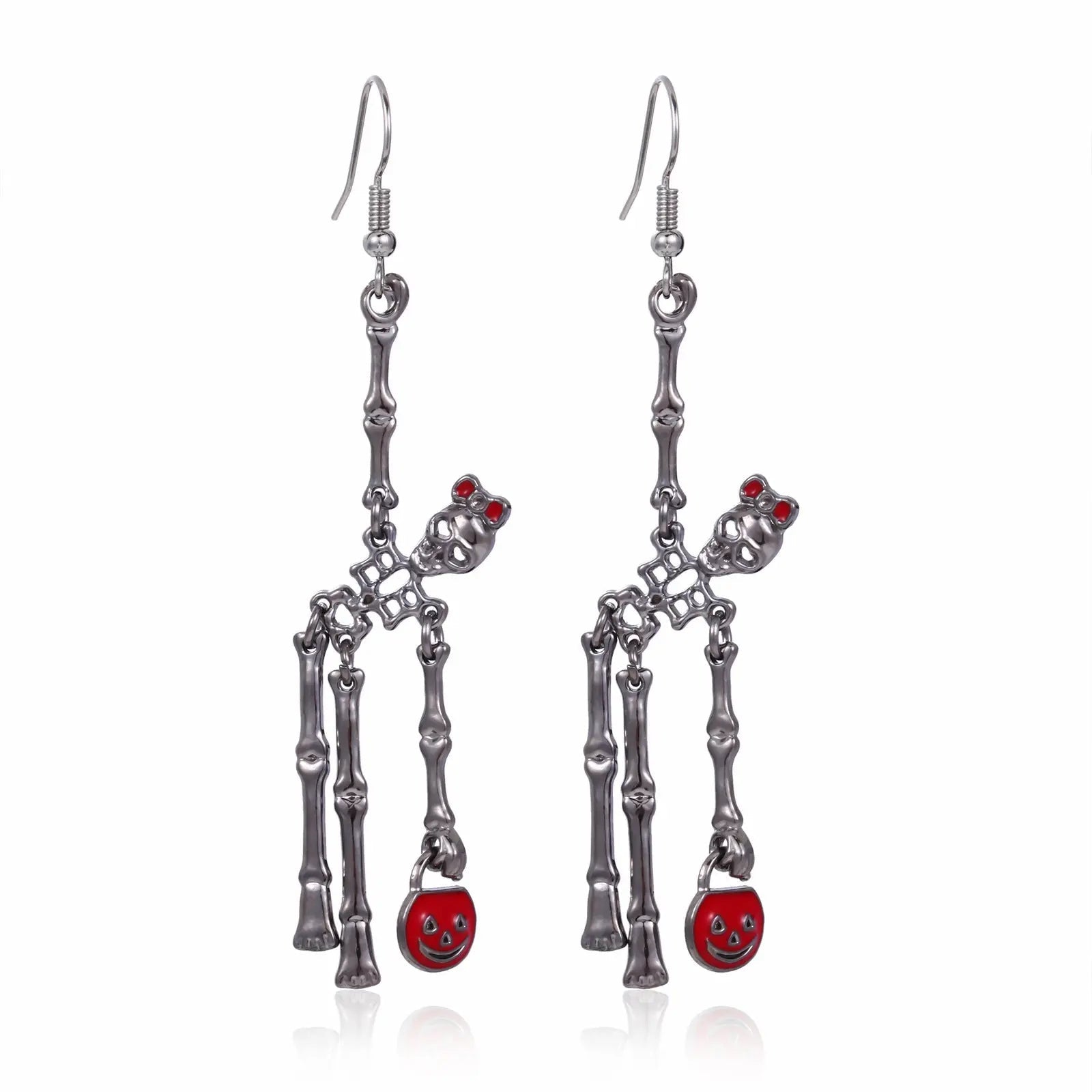 3pcs Halloween Skeleton Earrings And Necklace Set Creative Retro Personality Jewelry Accessories - Velora