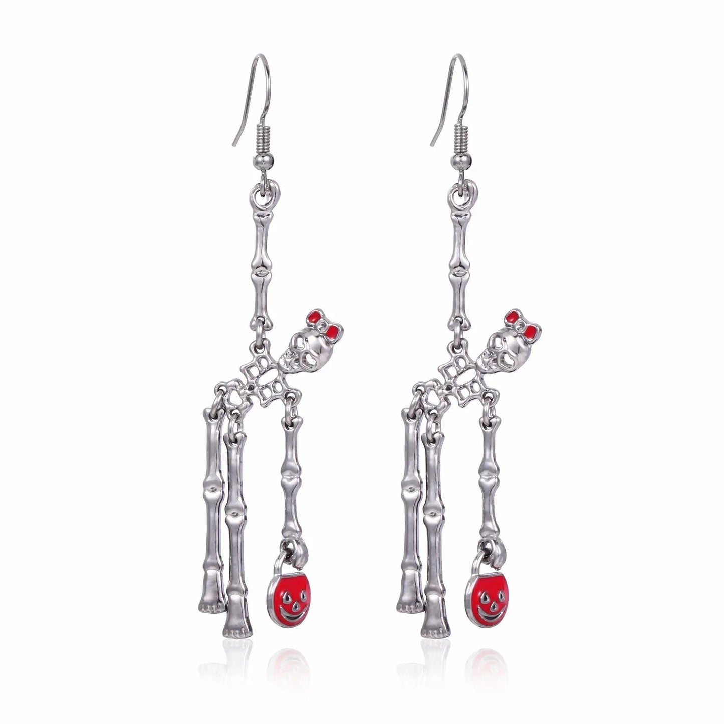 3pcs Halloween Skeleton Earrings And Necklace Set Creative Retro Personality Jewelry Accessories - Velora