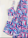 3pcs Pring Bikini With Long Sleeve Cardigan Fashion Summer Beach Swimsuit Women - Velora Luxury Fashion