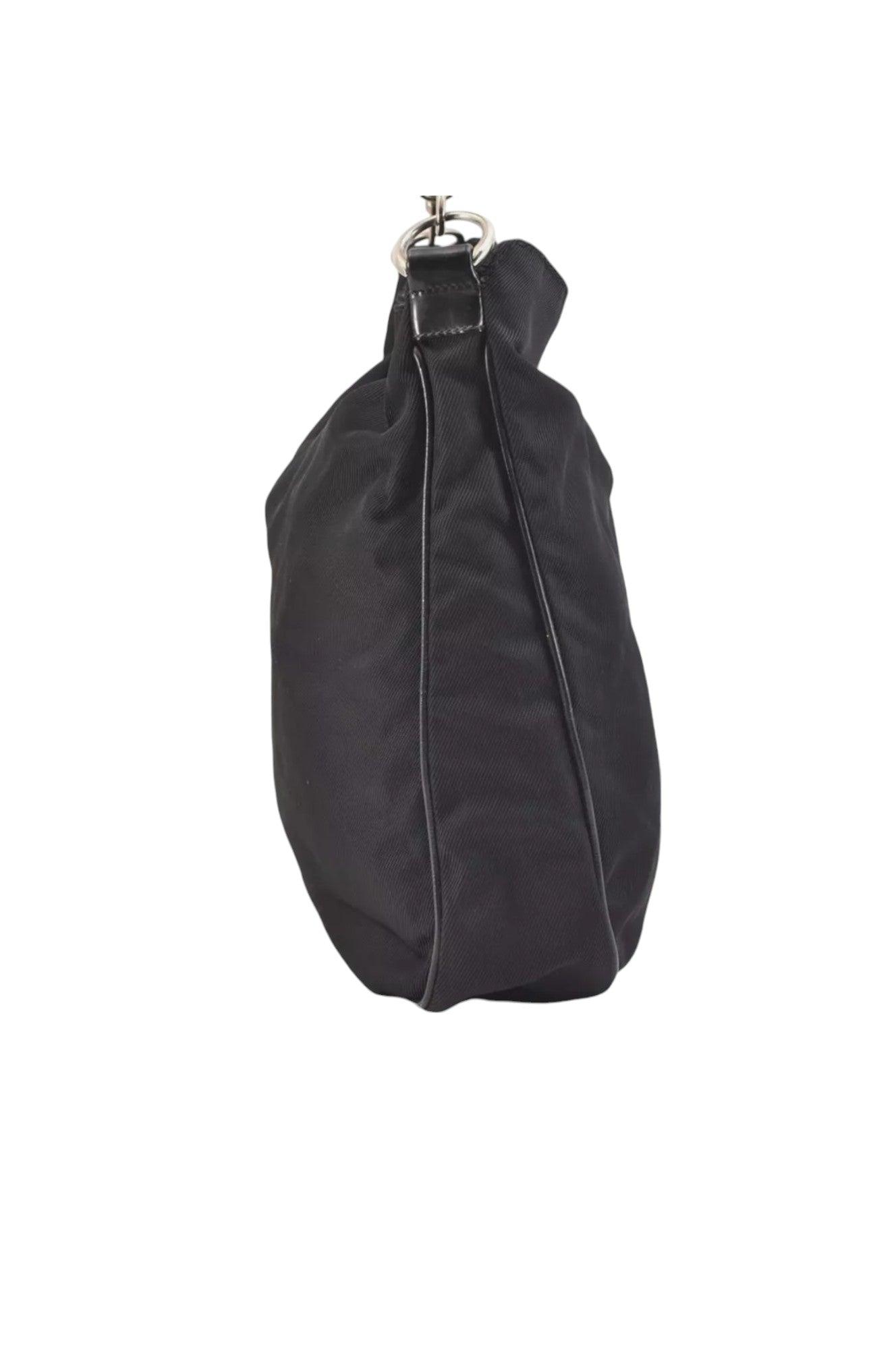 GUCCI Vintage Bamboo Shoulder Tote Bag Nylon Leather Black 7752K - Velora