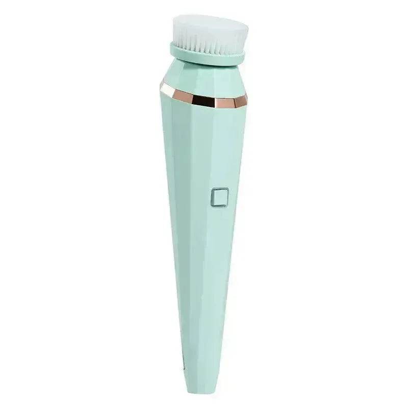 4 In 1 USB Rechargeable Electric Facial Cleansing Brush Soft Skin Care Portable Massager Face Brush Deep Cleaning Device - Velora