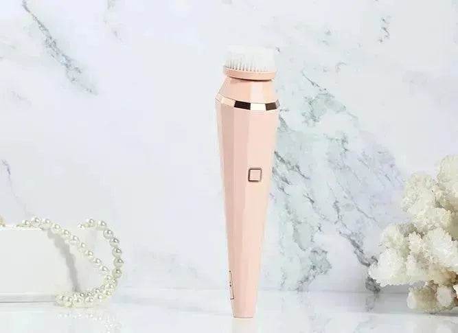 4 In 1 USB Rechargeable Electric Facial Cleansing Brush Soft Skin Care Portable Massager Face Brush Deep Cleaning Device - Velora