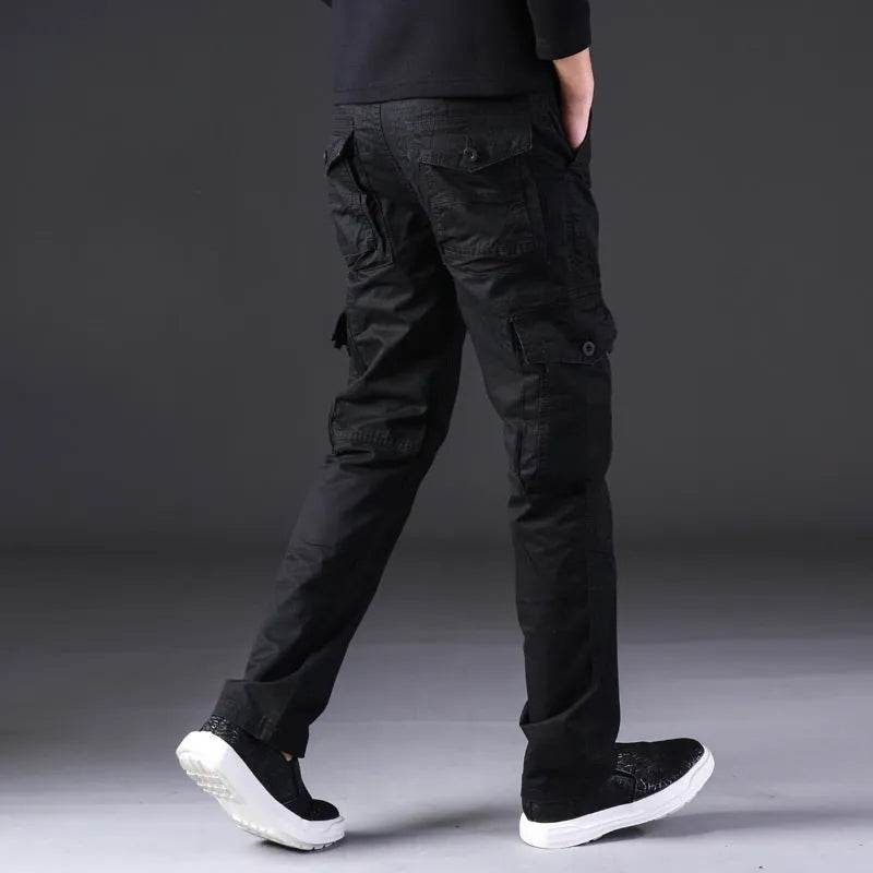 Overalls Men's Outdoor Casual Trousers Pure Cotton Straight Loose Multi-pocket Cargo Pant - Velora