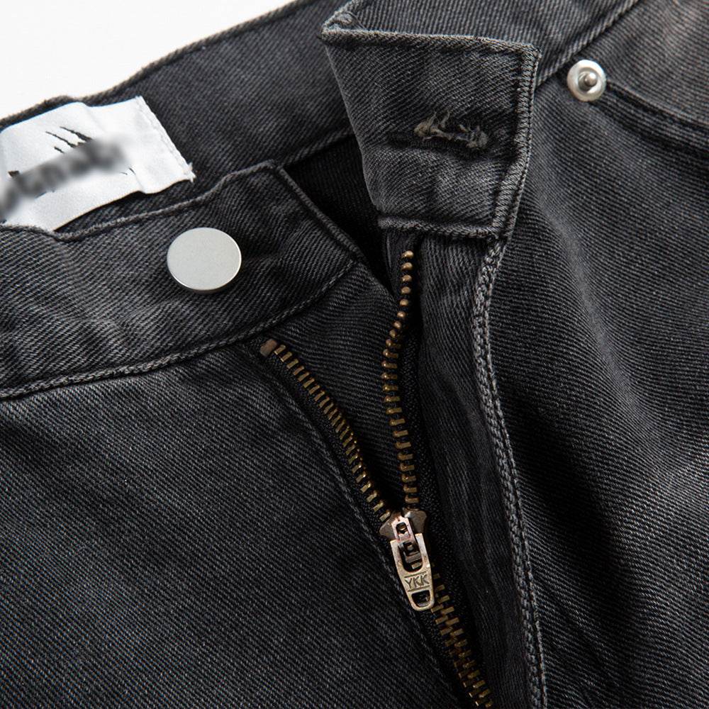 Punk Beggar Ripped Denim Straight-leg Trousers Men Jeans - Velora