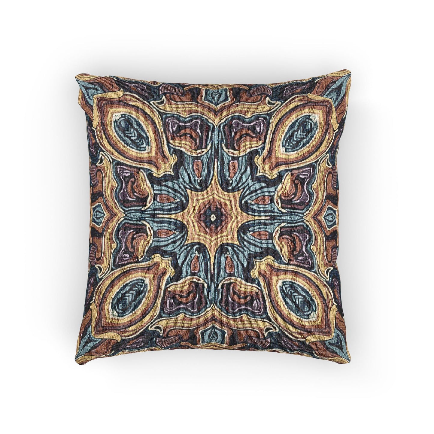 Bohemian Woven Pillow – Mosaic Medallion Decorative Throw Pillow