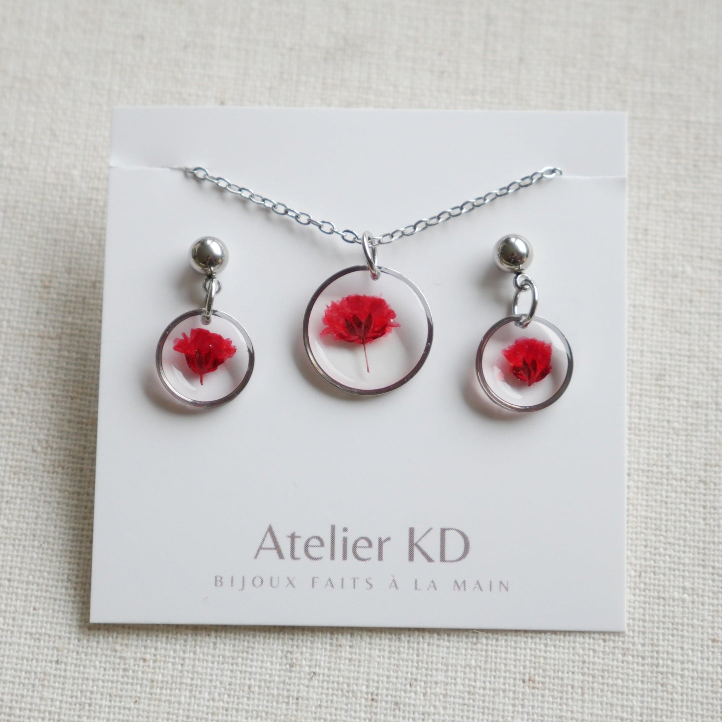 Parure Gigi rouges - rond (petit) - Velora