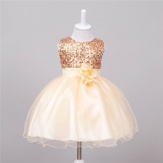 Baby Sequin Dress Flower Girl Wedding Princess Dress - Velora