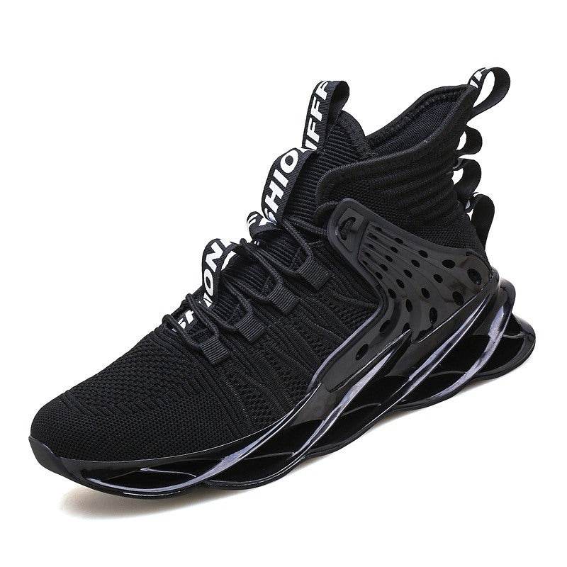 Men's Four Seasons Flyknit Breathable Blade Sole Mid-Top Sneakers - Velora