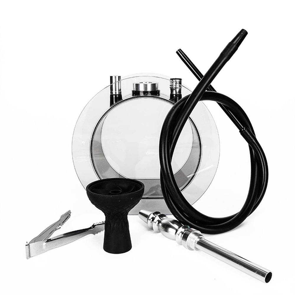 Acrylic round pot hookah set - Velora